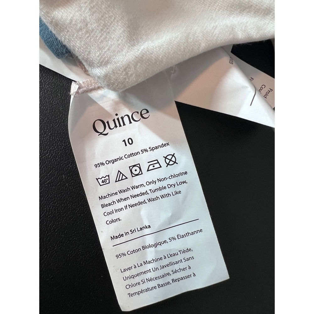 Quince Kids Organic Cotton Stretch Reversible Bralette 3-Pk Blk/Wht/Blu Size 10 - Picture 4 of 5